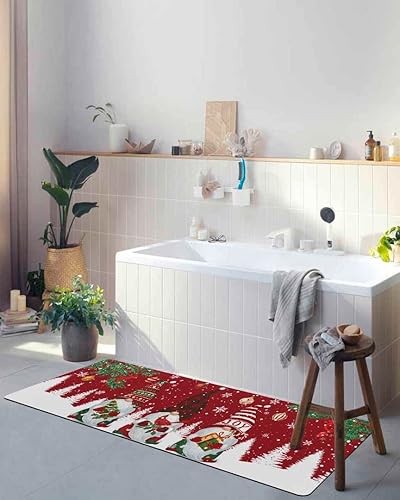 Miniatura 5 de Tapete de baño de gnomos de Navidad para bañera, tapete antideslizante de secado rápido y absorbente, tierra de diatomeas, fregadero, dormitorio,