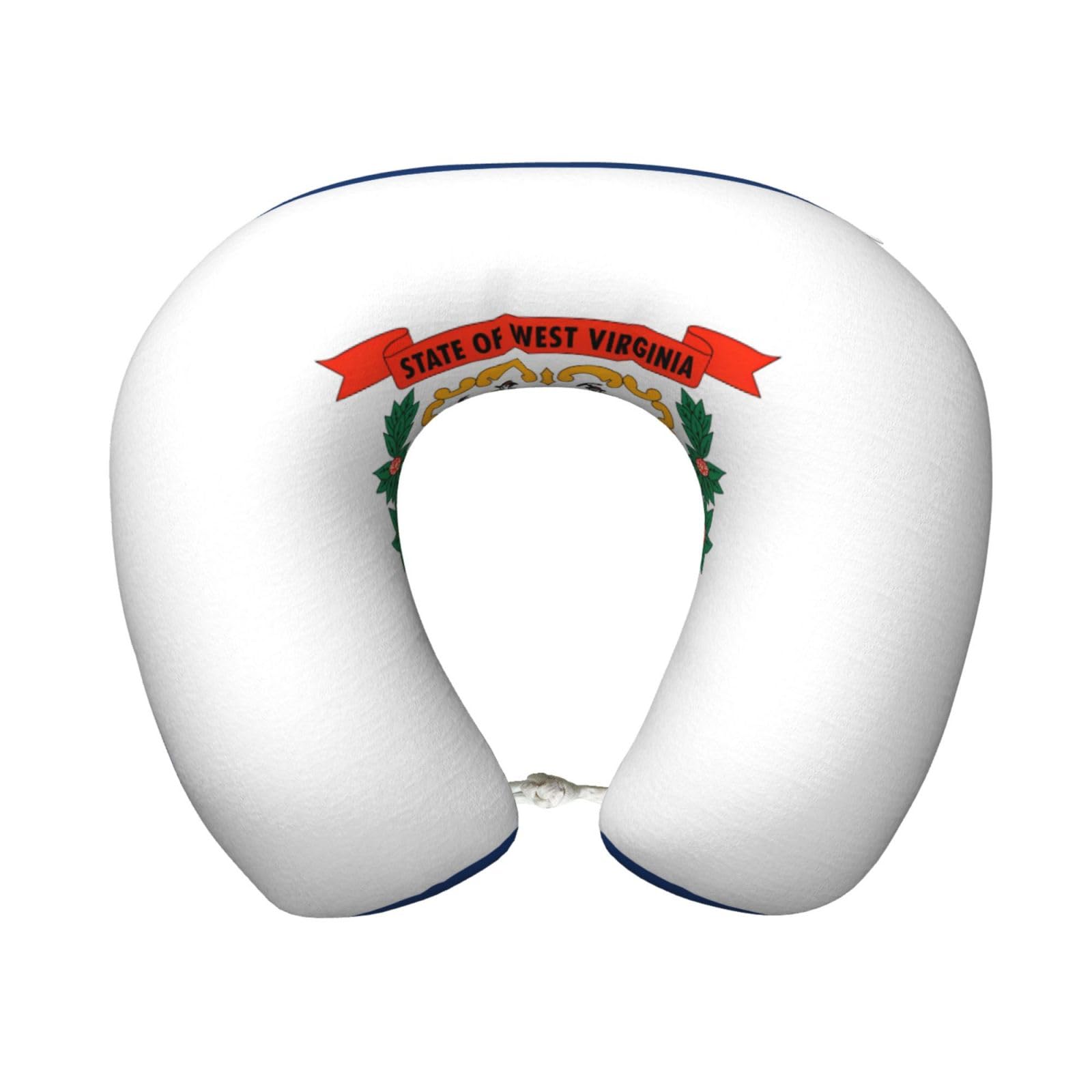BOAIHH West Virginia Flag Memory Foam Travel Pillow for Soft Comfort Fits Snugly for Naps Office, and Airplane Use