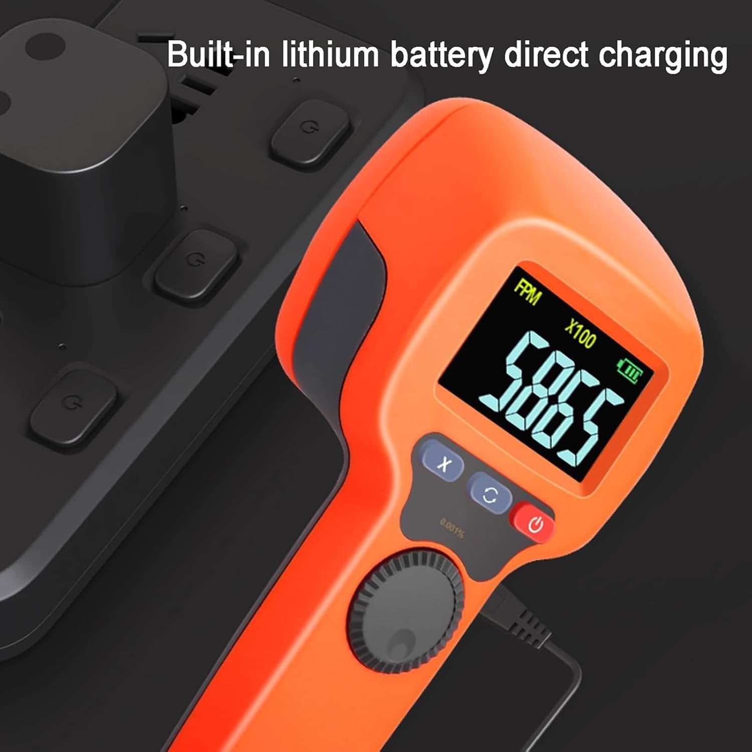 Estroboscopio digital LED de mano, velocímetro recargable, 1500 LUX para impresión y aplicaciones