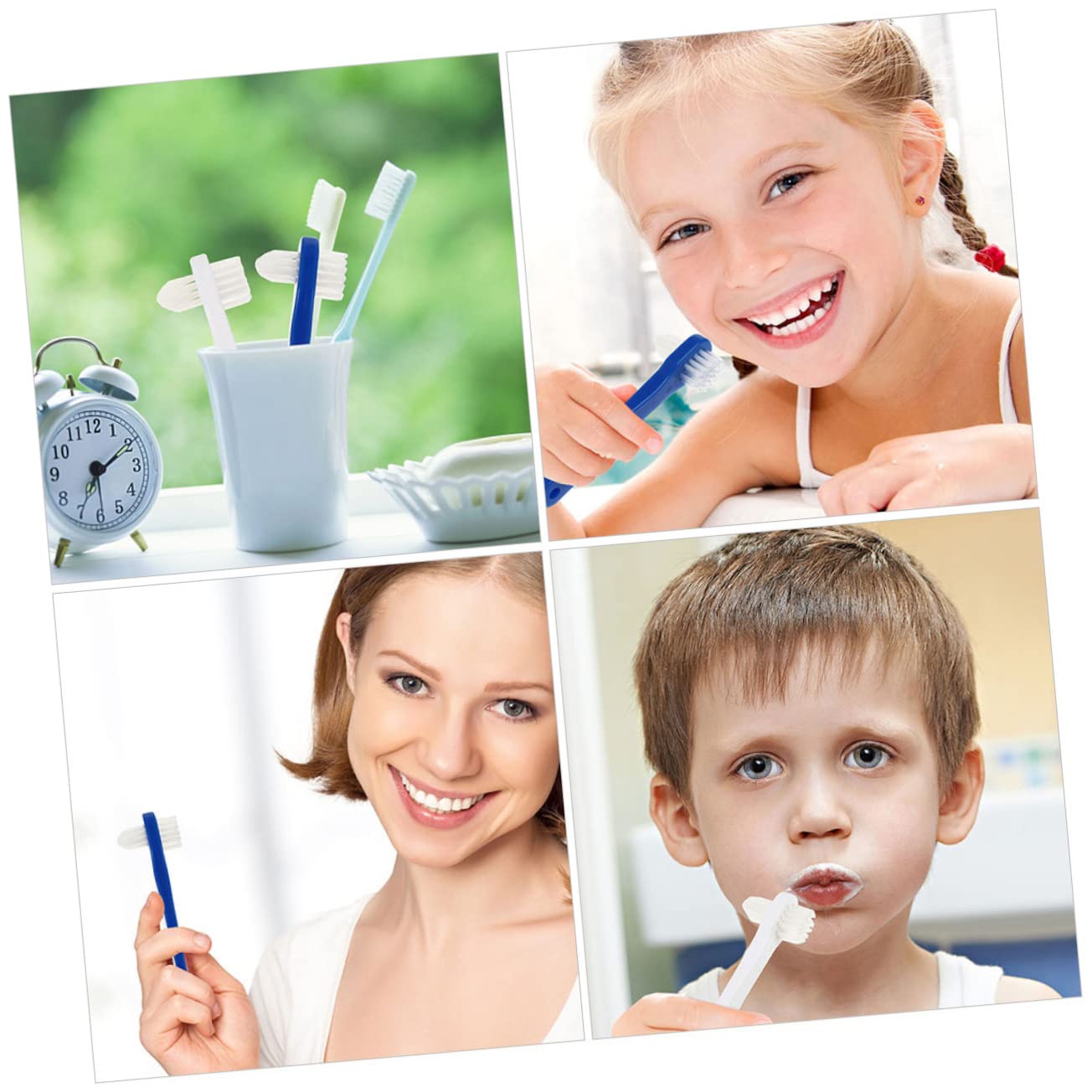 FRCOLOR 24piezas Cepillo De Dientes Doble Cara Para Adultos Cepillo Portátil Para Limpieza De Prótesis Para Cuidado Oral