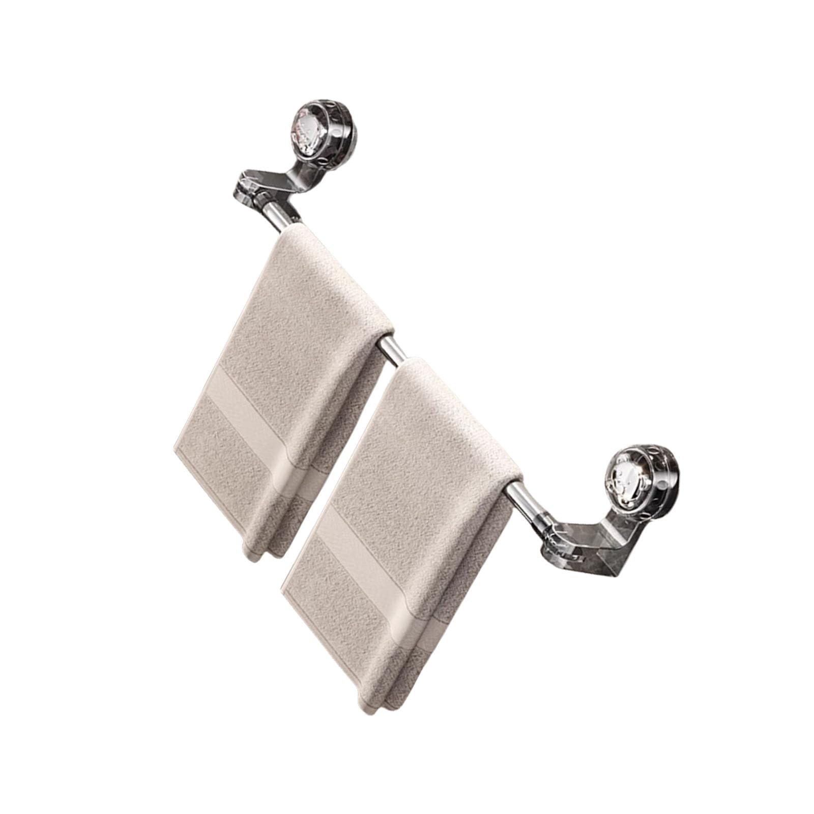 Strong Suction Cup Adjustable Telescopic Towel Rack Not Drilling Installation Bath Towel Holders for Bathroom Multiple Hangers for Bathroom