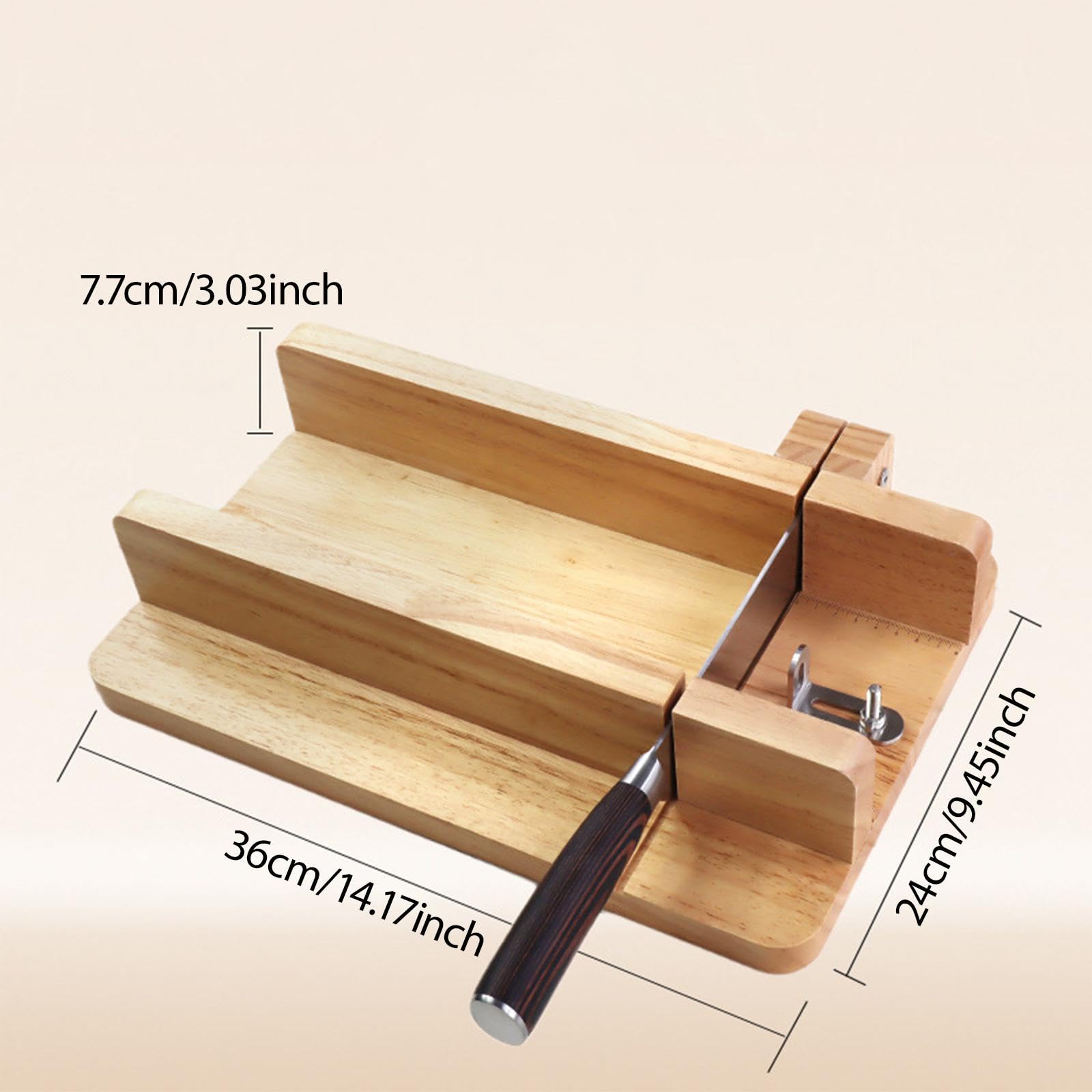 Cortador de Jabón de Madera con Escala, Máquina Cortadora de Jabón para Velas, Pasteles,