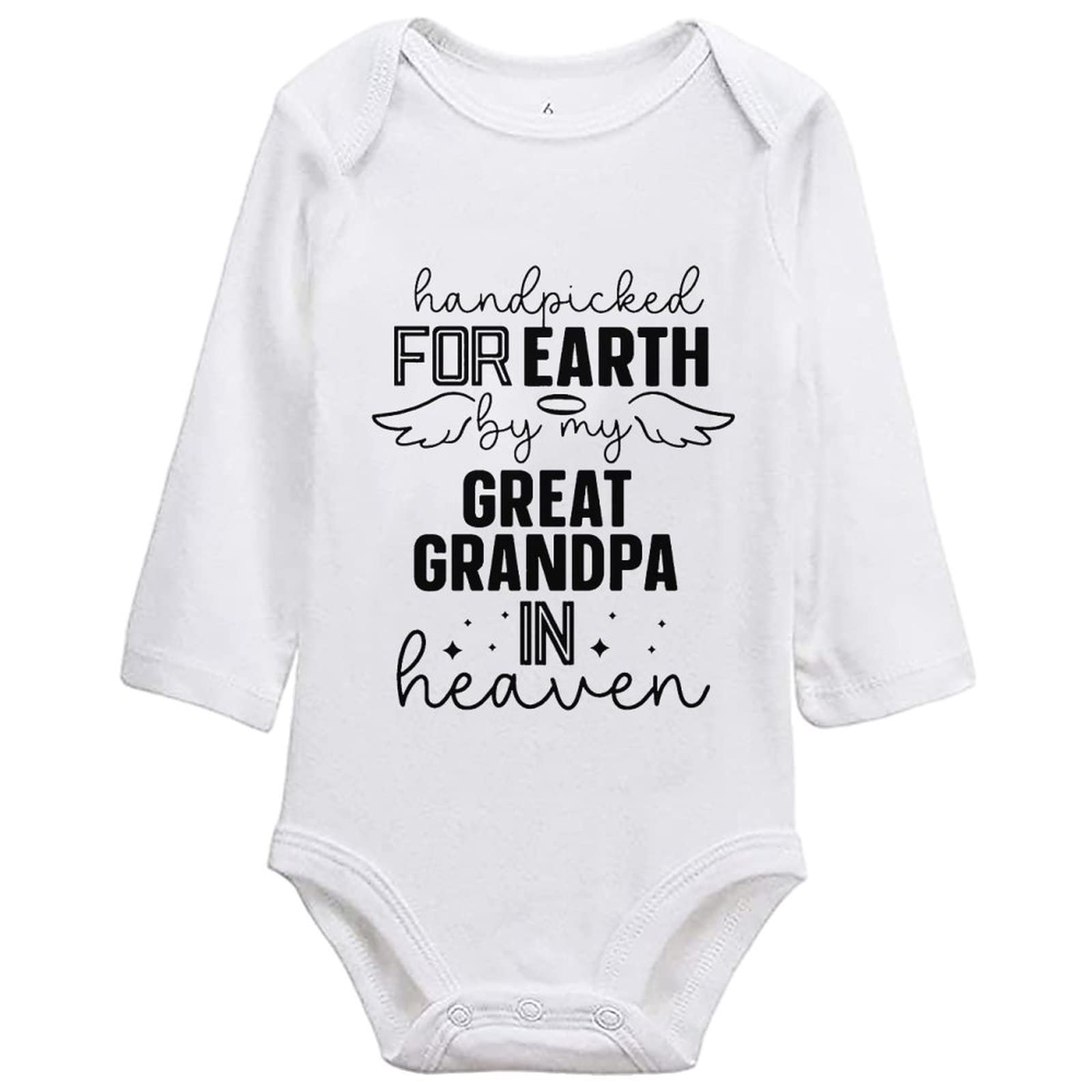 listeryHand Picked For Earth By My Great Grandma And Great Grandpa In Heaven Onesie Infant RompersBaby Boys Girls Bodysuit