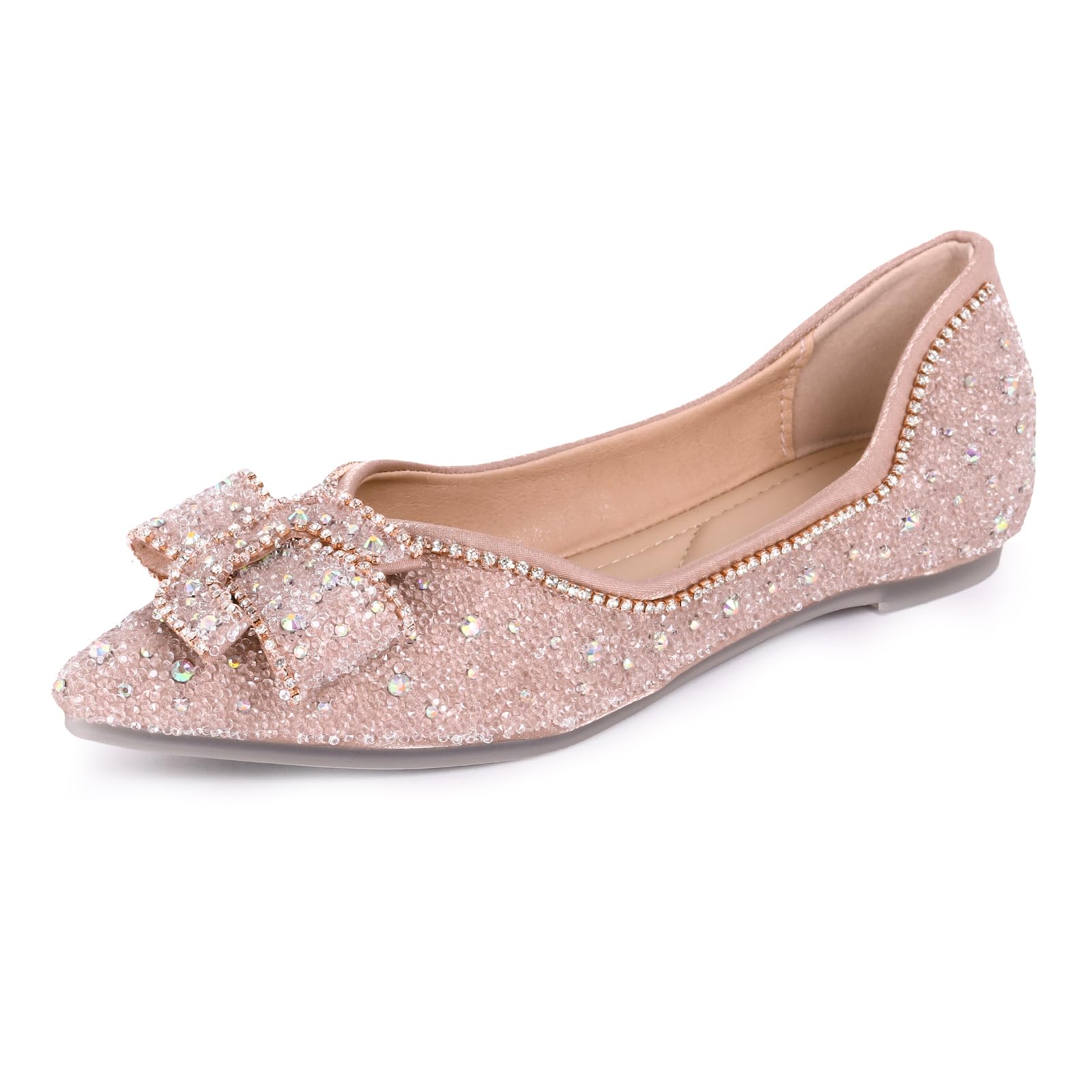 YANYANSENSTAN Women's Rhinestone Flats