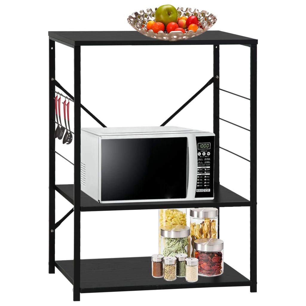 Mikrowellenregal Schwarz 60×39,6×79,5 cm Holzwerkstoff,Heim & Garten,Küche & Esszimmer,Küchenhelfer & -utensilien,Küchenorganizer,Küchenutensilienhalter & -ablagen,Schwarz,9.3 kg-288234