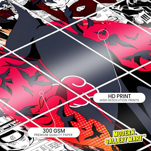 Image of MODERN GALLERY MART Pack of 20 Naruto Itachi Uchiha Manga Poster | A4 Size Anime Wall Art (8.3 x 11.7 inch) | Manga Posters with Glue Dots | Anime Poster for Bedroom, Living Room, Office