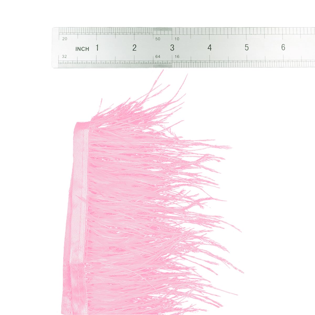 2 Iarde Di Piume Di Struzzo Naturali - Con Nastro Per Cucire, Rosa, Per Costumi E Decorazioni - Foto 12