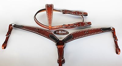 CHALLENGER Horse Show Saddle Tack Rodeo Bridle Western Leather Headstall Breast Collar 7854