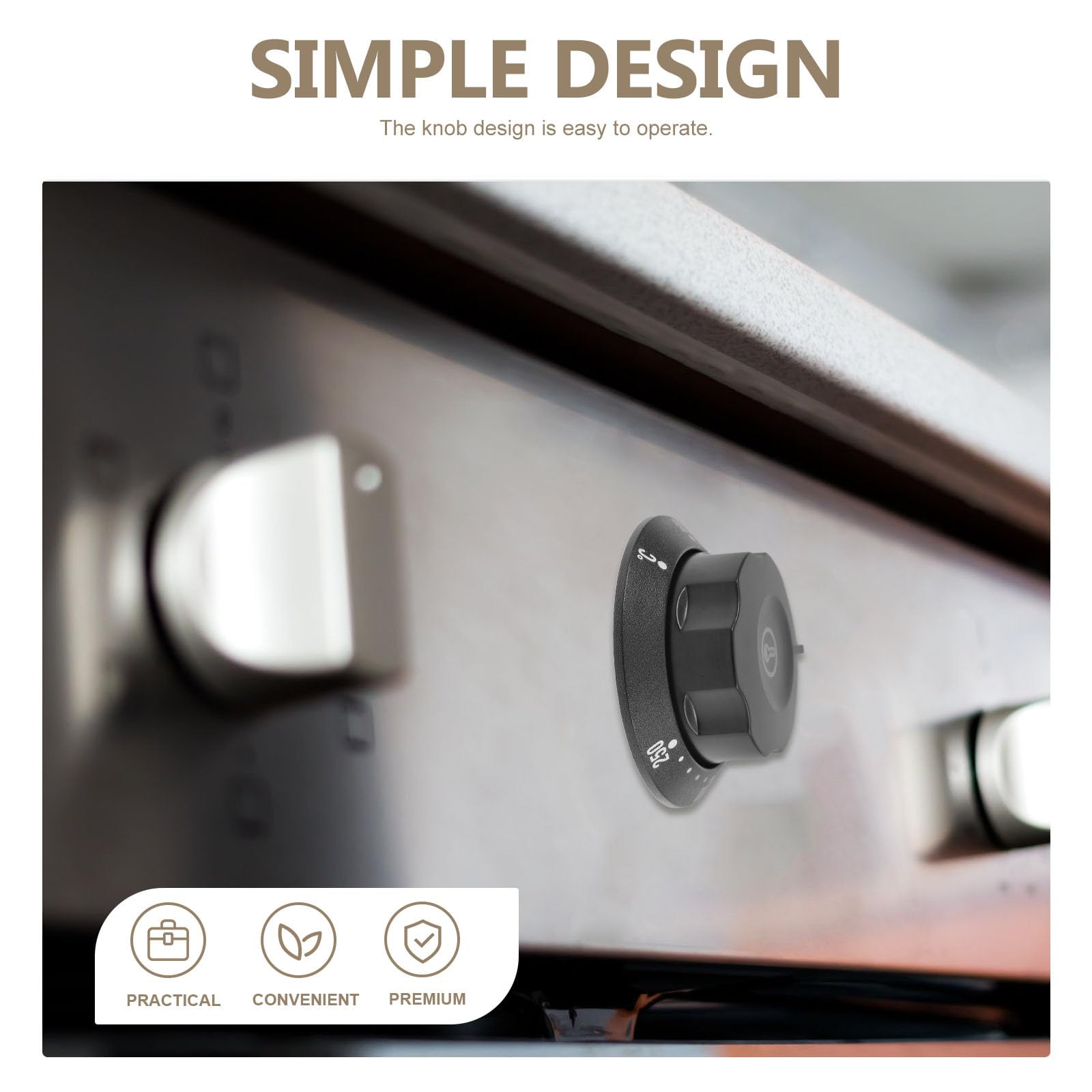 Perilla de Termostato Negro Plástico 50-250℃ para Horno | Compatible Freidoras y Calentadores de Agua, Control Preciso, Fácil Uso, No se Deforma ni Rompe