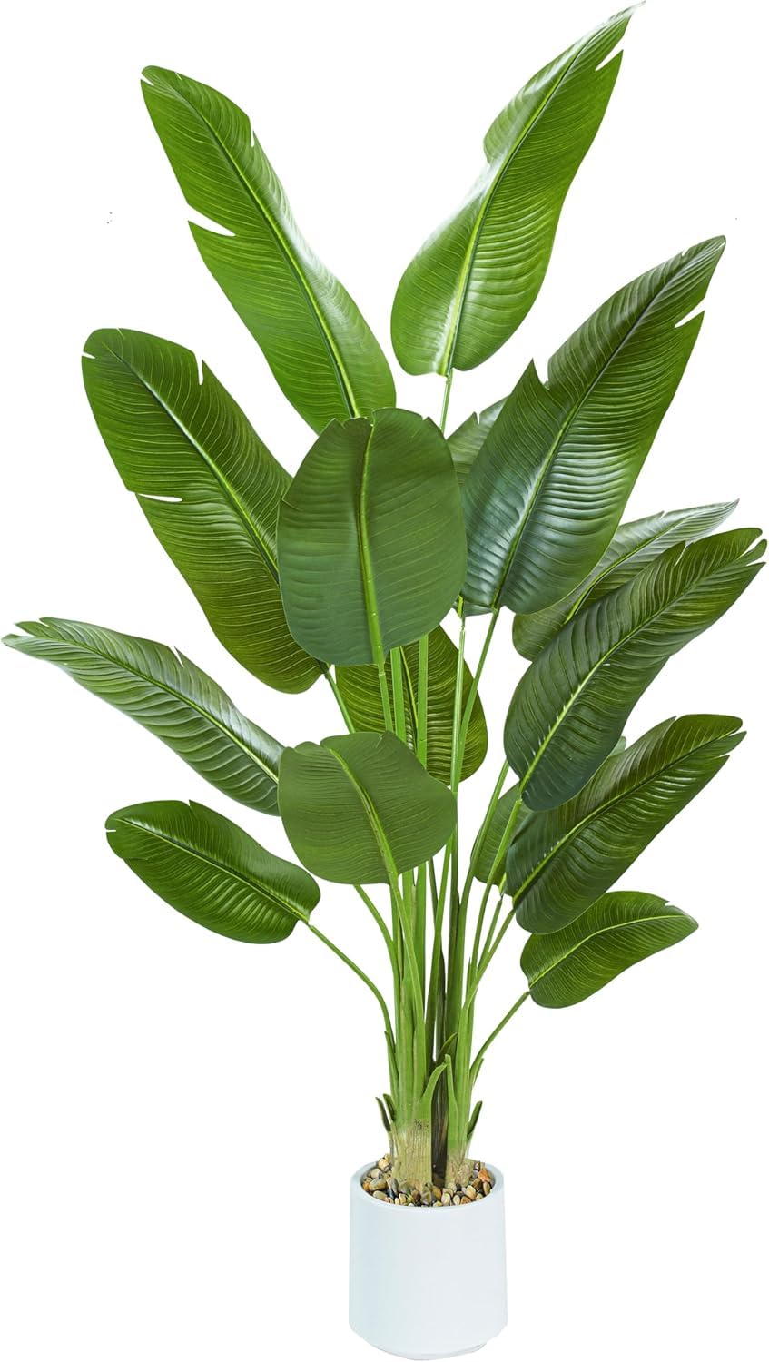TXABL Artificial Bird of Paradise Plants, 7FT Fake Tropical 210 cm, White