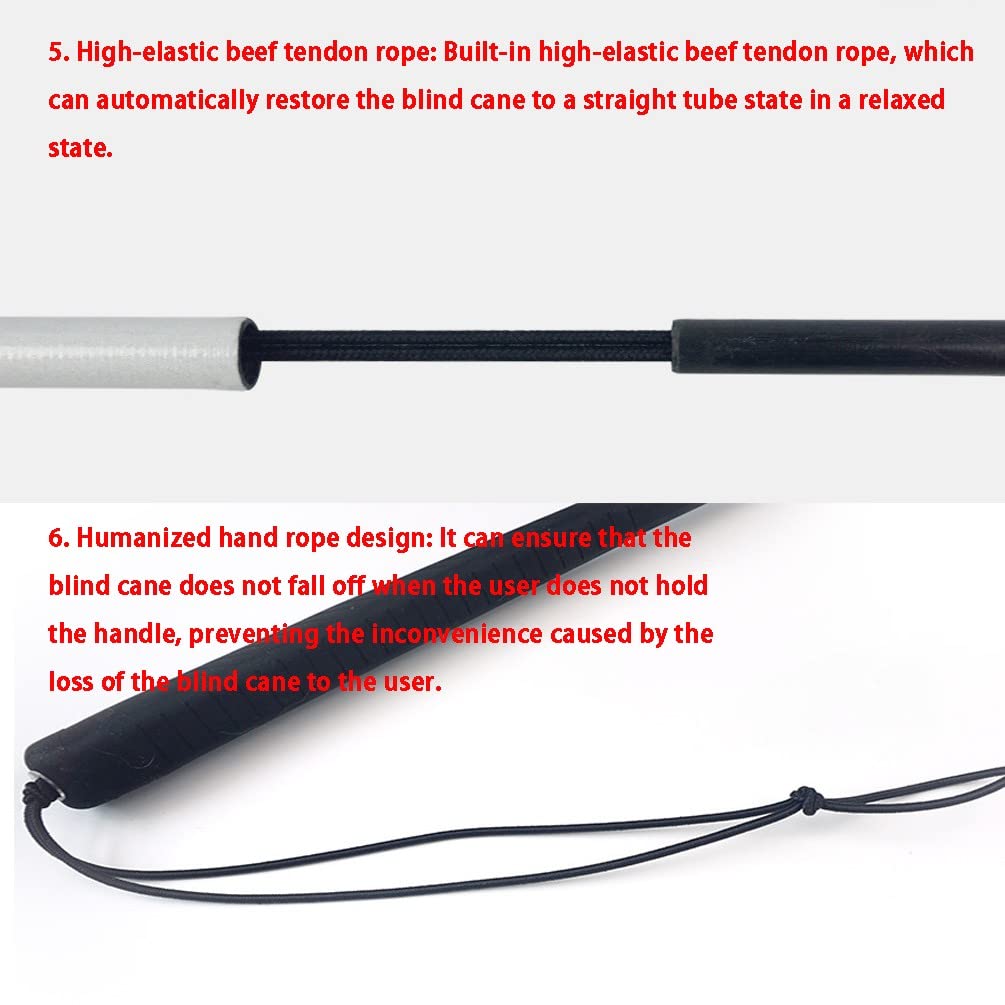 NA Bastón Ciego de Fibra de Carbono, bastón guía Plegable, bastón Ciego, bastón Ciego, bastón Ciego, Varilla guía ciega
