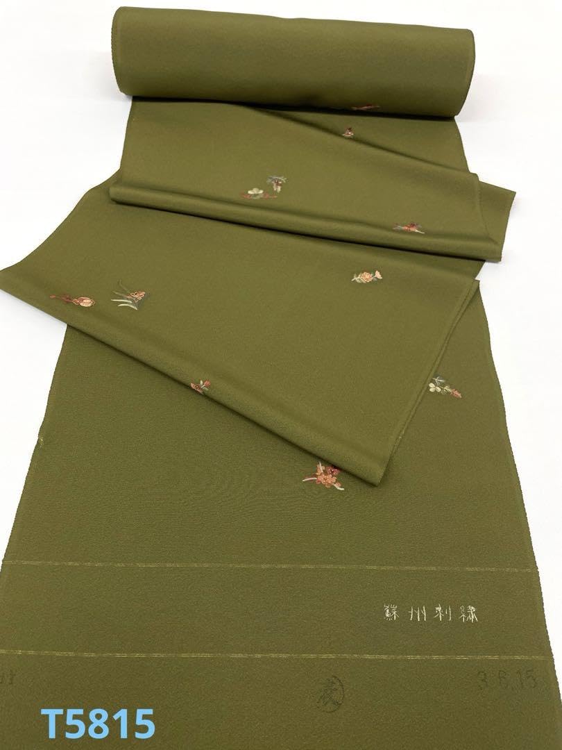 小紋 蘇州刺繍 八掛付 宝尽くしに草花 海松色 正絹 反物 Amazon.co.jp: 小紋 蘇州刺繍 八掛付 宝尽くしに草花 海松色