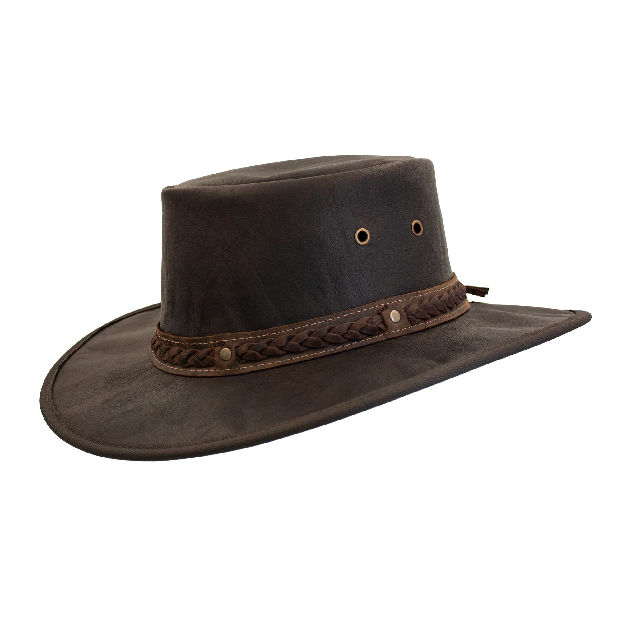 Traclet Chapeau Cuir Kangourou Squashy Marron