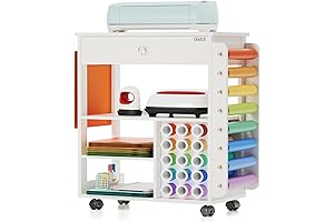 Rolling Craft Cart and Organizer Table for Cricut