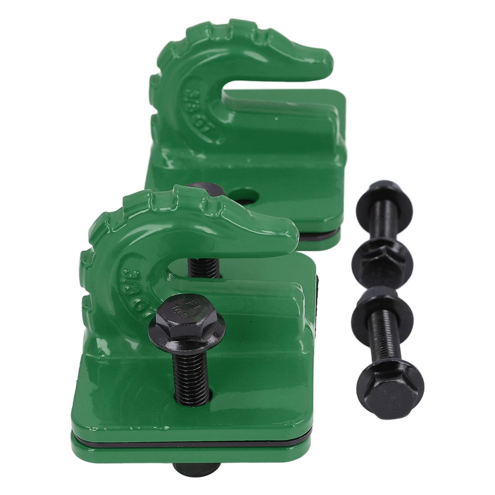 2er-Set Traktor-Eimerhaken-Set, 3/8 Zoll Legierter Stahl der Güteklasse 70, 7500 Lbs, Anschraubbarer Haken für Wohnmobil-UTV 15000 Lbs, Sicher mit 10,9-Bolzen, für (Grün)