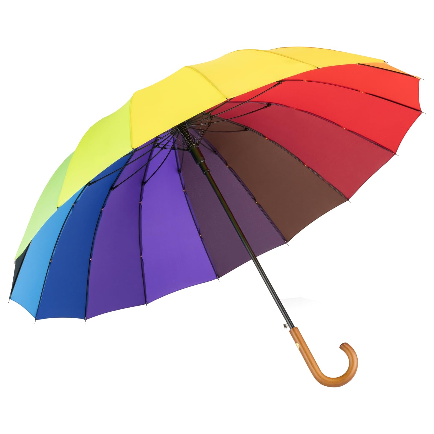 LOGAN & BARNES Stockschirm Sturmfest Ø120cm mit hochwertigem Echtholzgriff und geräuschloser Gummispitze - XXL Regenschirm Groß mit 16 Streben - Modell EDINBURGH