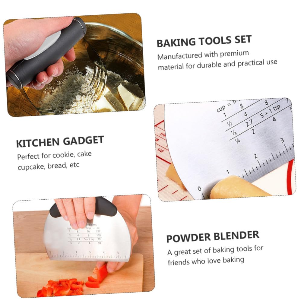 Ausstechformen Satz aus Edelstahl mit Maßskala zum Backen | Silber, Präzises Schneiden von Teig und Gemüse, zum Schaben von Blechen bei Backarbeiten