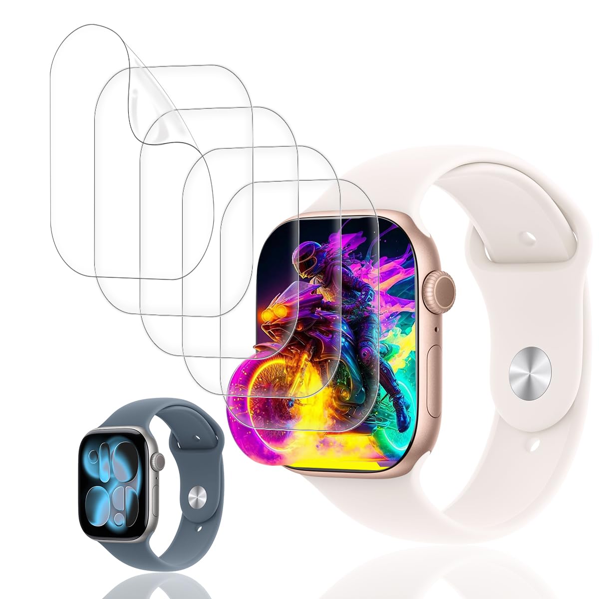 Amazon.co.jp: 【5枚セット】 対応 Apple Watch series 11 42mm 