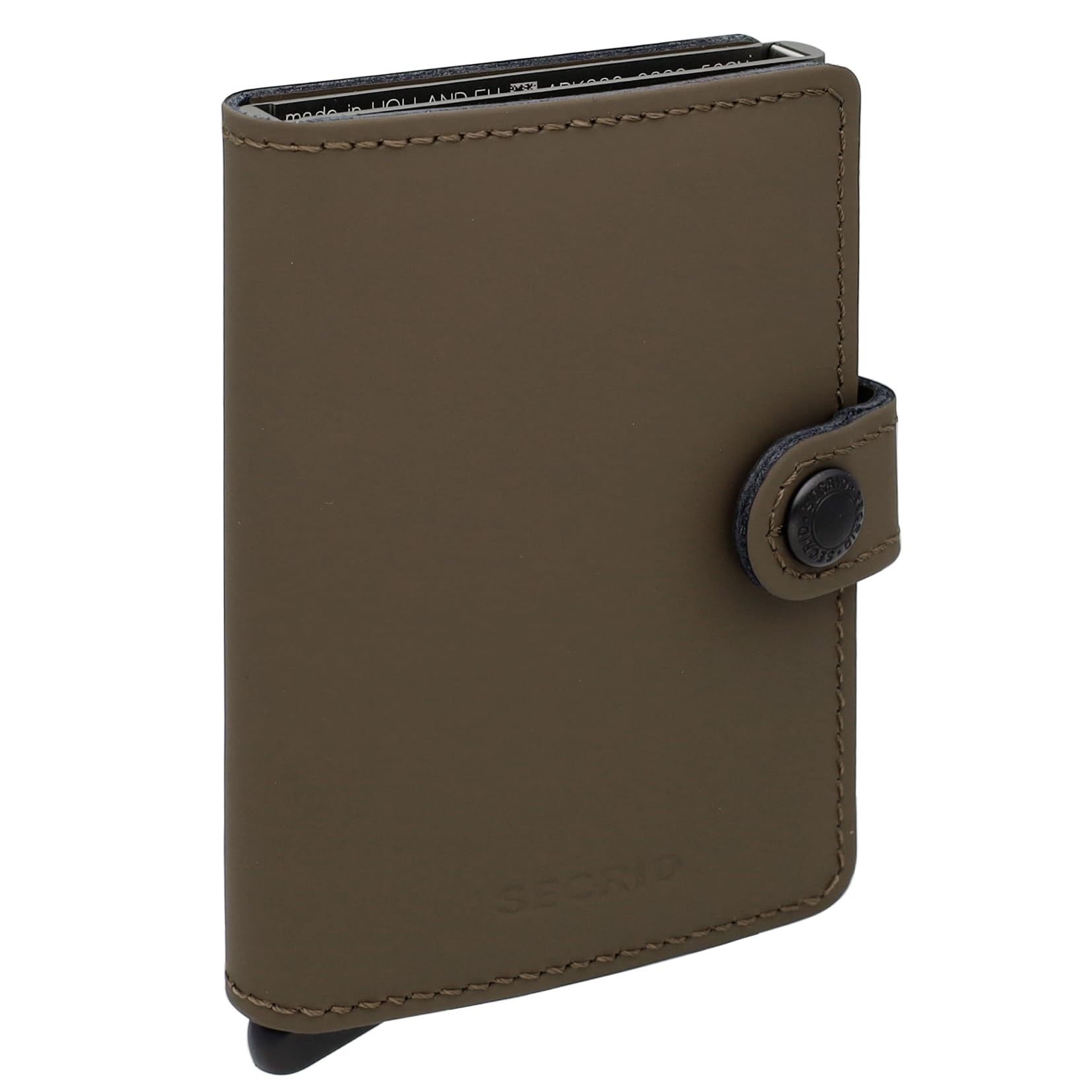 SECRID Mini Wallet, Genuine Matte Leather, RFID Protection, Holds up to 12 Cards (Truffle)