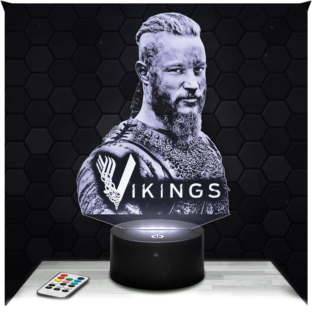 Lampephoto.fr - Ragnar Lothbrok 3D Lamp Night Light 3D LED Illusion, Christmas, Gift idea for Boys and Girls, Night Light for Children's or Adult's Bedroom, Gifts Merchandising, Bedside Lamp TOP — image 1