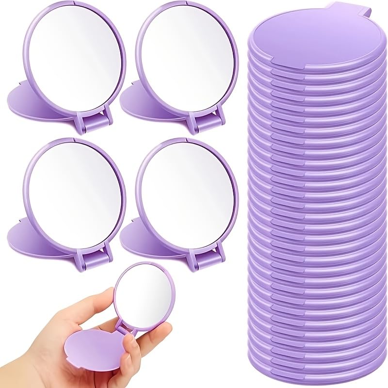 Set de 10 espejos de maquillaje plegables morados