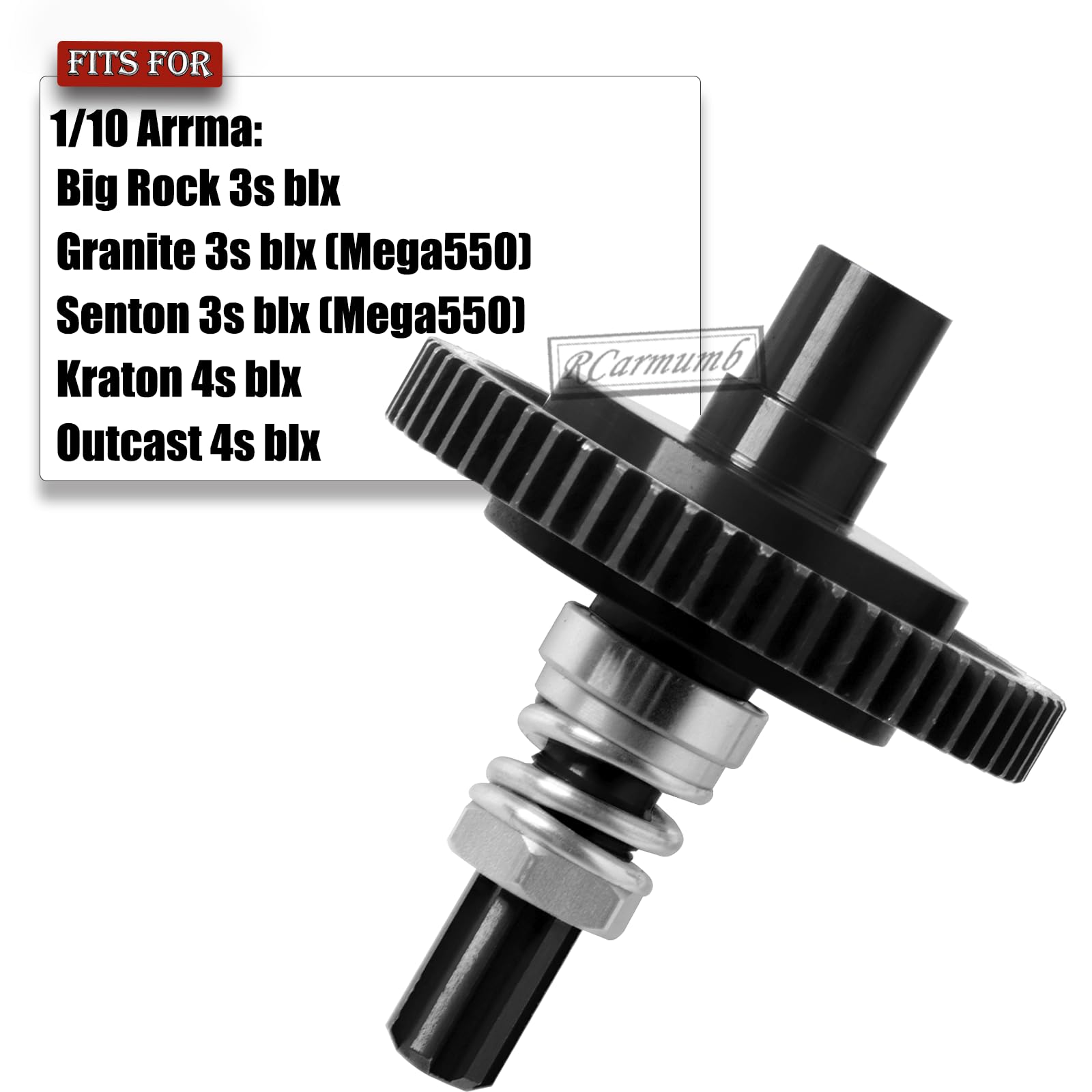 Rcarmumb 57T Slipper Gear Upgrades Part for 1/10 Granite Senton Vorteks Big Rock Kraton Outcast 1/8 Typhon?Steel 57T 0.8Mod RC Gear w/ 3.175mm 15T 16T 17T Pinions,Black