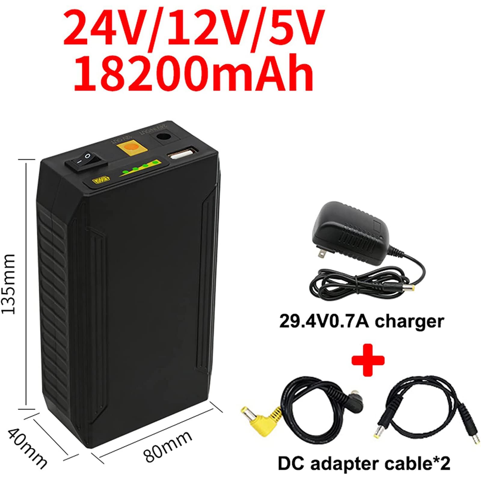 Amazon.co.jp: 充電式 24V/12V/5V リチウム イオン バッテリー パック