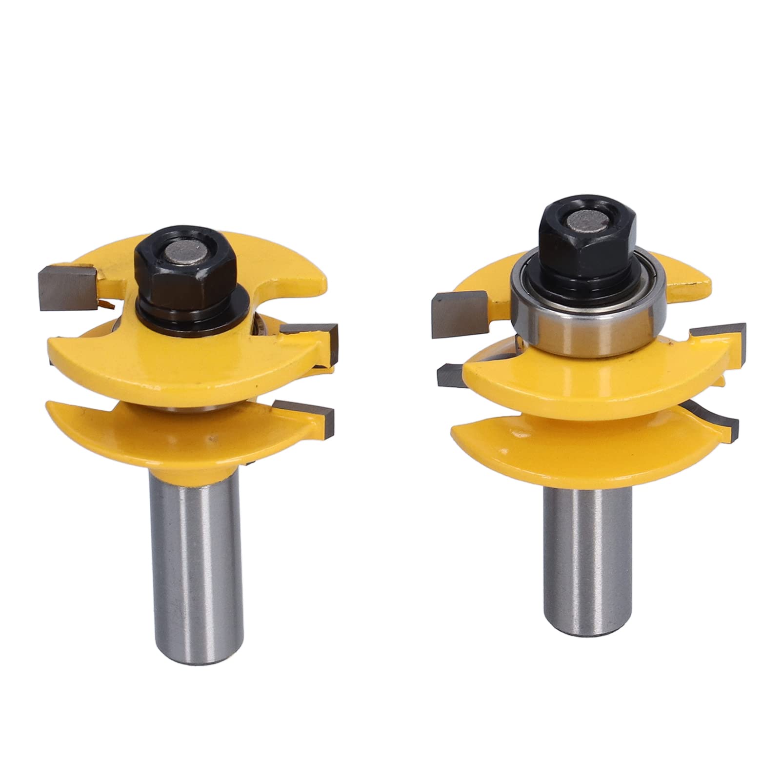 Respicefinem 2Pcs 2in Shank Router Bit Woodworking Milling Cutter Ideal for Panel Cabinet Door with Gaskets Multiple Usages Durable Materials Standard Shank Anti Backlash Design