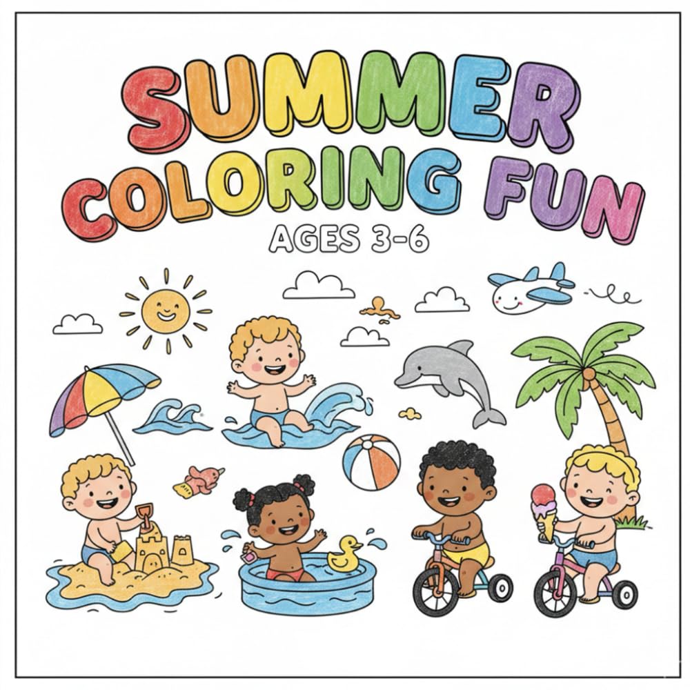 Summer Colouring Fun: book for Kids Ages 3-6