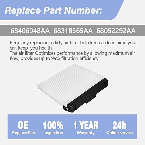 Miniatura 4 de CULMKARI 68406048AA Kit de filtro de aire de cabina para Ram 1500 2500 3500 Chrysler 200 Dodge Avenger Caliber Journey Compass Access Door OE