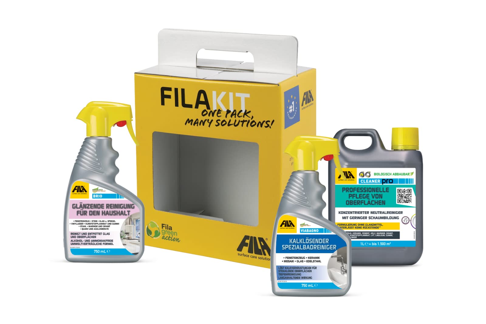 FILA KIT REINIGUNGSSET Auswahl an Haushaltsreiniger für alle Flächen