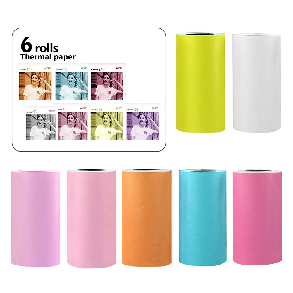 Tiusixsy 20 rollen mini-printerrollen, 57 x 25 mm thermisch papier voor kinderen, instant camera, thermische printer, stickerrol, thermische printerpapier, wit, voor scrapbooking, foto's, notities