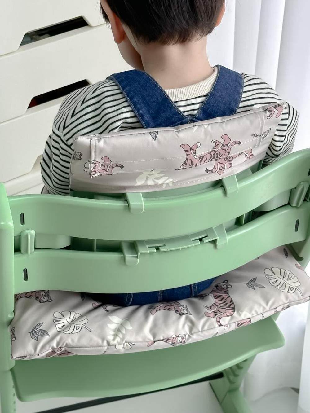 Cojín de tigre para silla de comedor de bebé con dibujos animados, impermeable, suave, de algodón PP, para niños, cálido y bonito cojín para silla de animal, tigre, una pieza