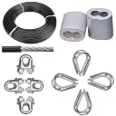 BARLOCK™ Gym Cable Wire for Machines (5mm) with Locking Kit - Ferrule Locks, U-Clamps & Thimble Locks (Black, 40 Meter) gallery image