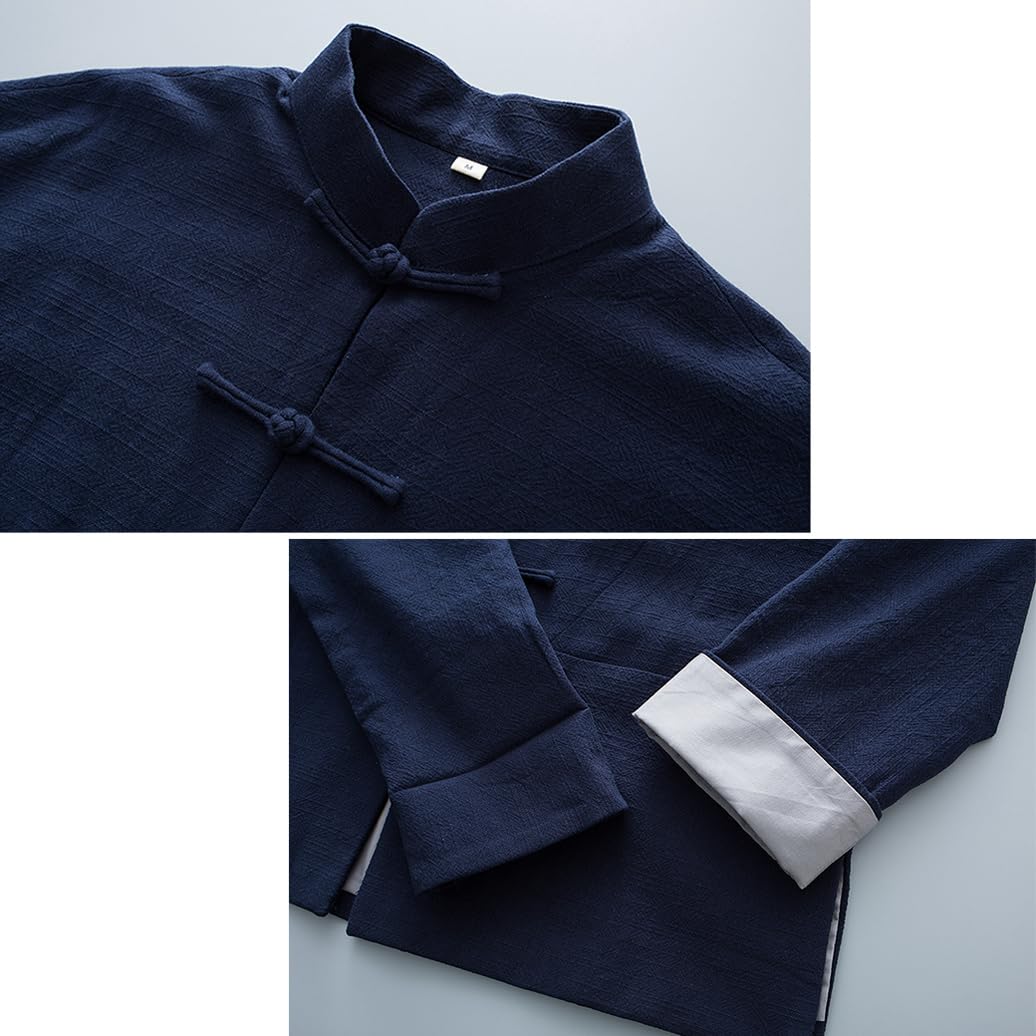Tai-Chi-Anzüge für Herren, Tai-Chi-Kleidung, traditioneller chinesischer Langarm-Tang-Anzug aus Baumwolle und Leinen, Kung-Fu-Kleidung, traditionelles antikes Kostüm, Kampfsportanzug, Taichi-Shirt,
