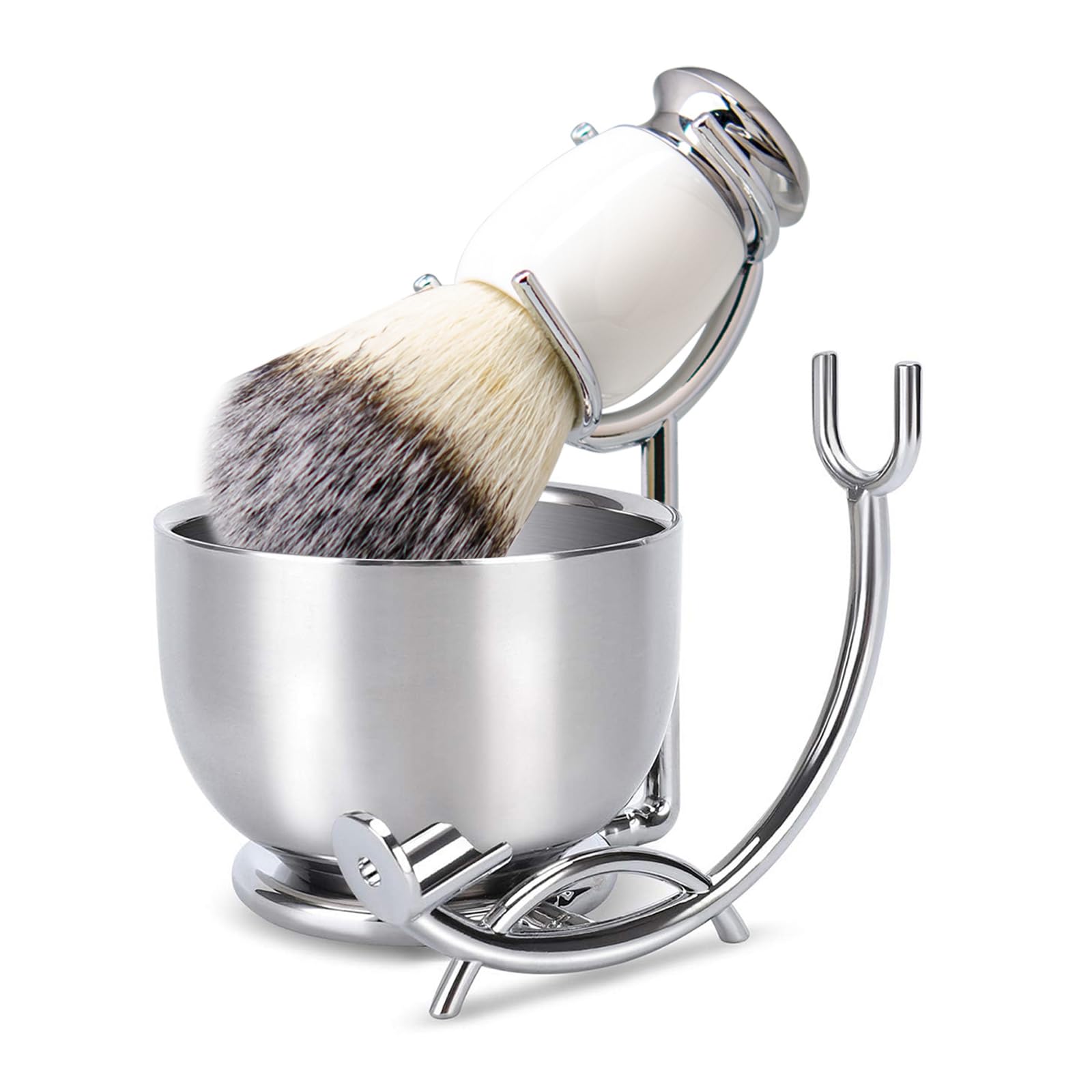 Set pennelli da barba premium per uomo dotato robusto supporto in lega e ciotola in acciaio inossidabile per un ' esperienza rasatura confortevole Ciotola a doppia parete