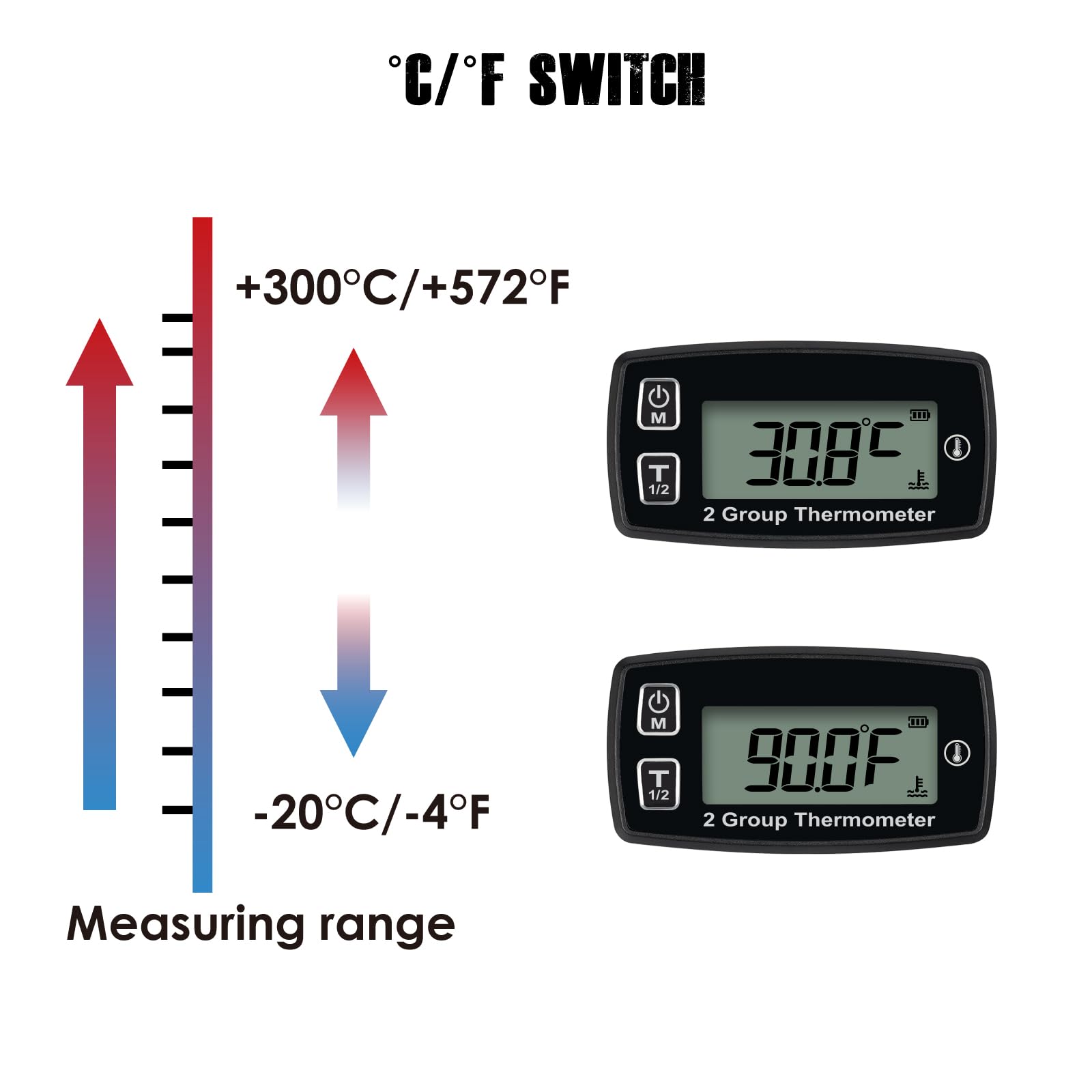 Il misuratore di temperatura digitale del motore con display LCD Taikemeti è stato progettato per misurare le temperature del motore come navi, tosaerba, motoseghe, ecc.