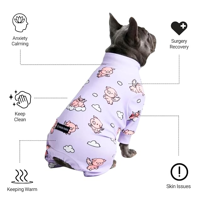 Foto 4 de 6 de Spark Paws Pijama para perro, ultrasuave y elástico en 4 direcciones