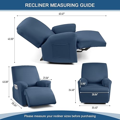 Miniatura 3 de TAOCOCO Fundas para sillas reclinables, tela de poliéster elástico, 3 piezas para sillones reclinables grandes, suaves, transpirables y agradables