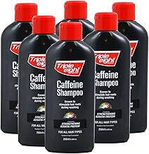 Triple Eight Caffeine Shampoo for All Hair Types 250ml, White, 1500 millilitre, (Pack of 6)