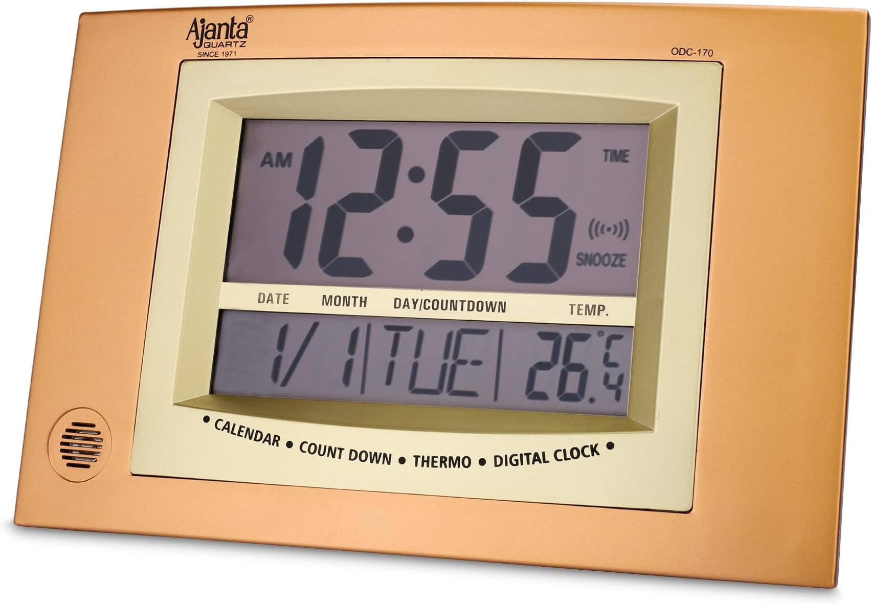 Buy Ajanta Quartz Plastic Rectangle Digital Alarm Wall Clock (29 cm x