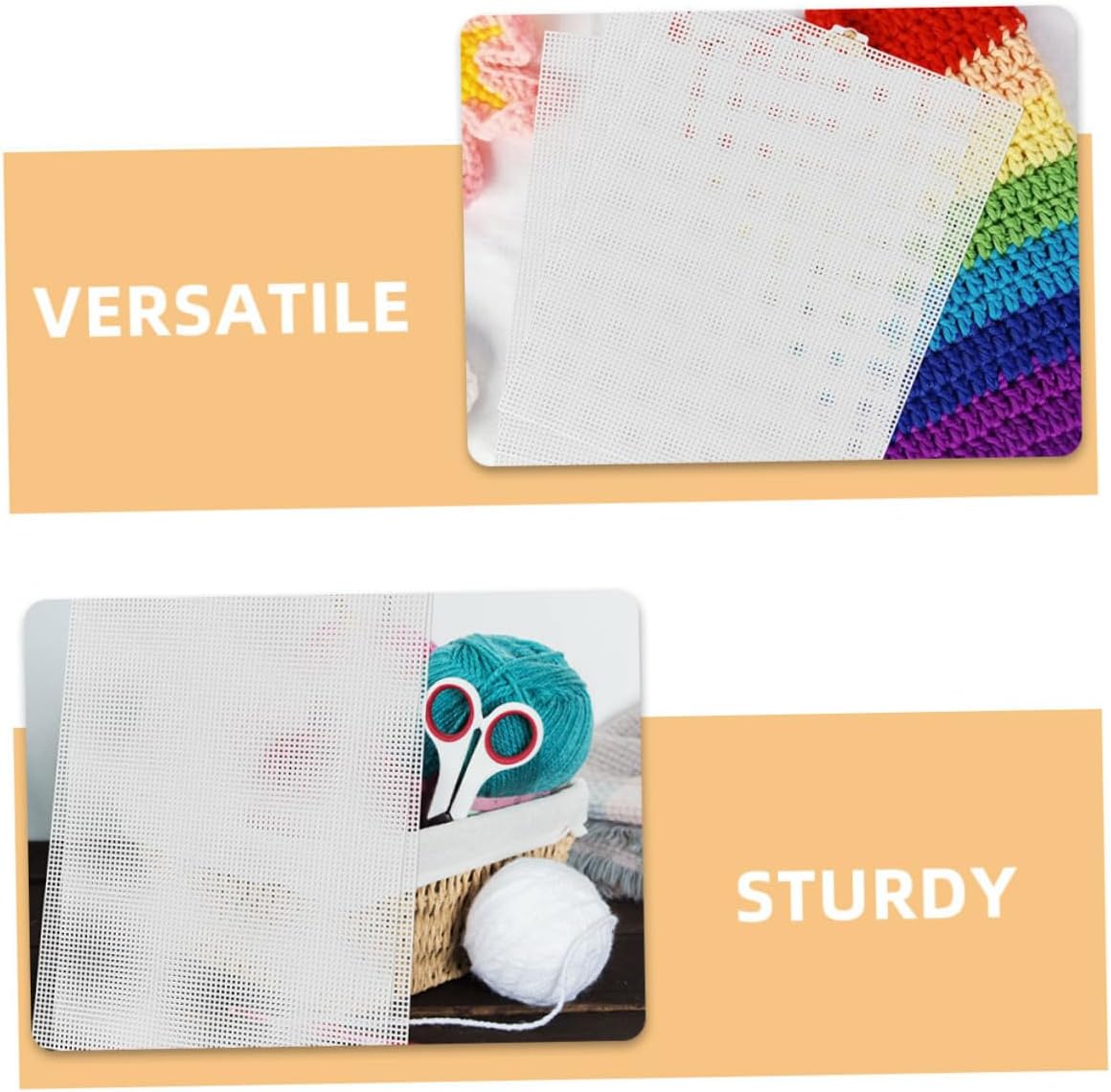 Housoutil 5pcs Plastic Mesh Canvas Sheets for DIY Embroidery Crafts Transparent Plastic for Accurate Cutting and Breathable Design for Crochet Bag Making