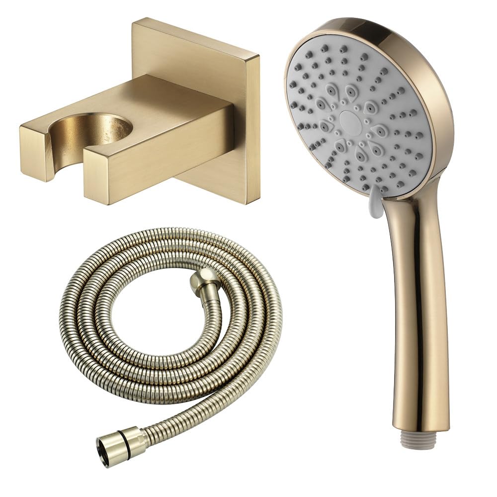 Alcachofa de Ducha 5 Modos, Cabezal de Ducha Alta Presión con Flexo de 1,5m y Soporte, Universal Ducha de Mano Antical de Alta Presión, Kit de Ducha para Baño y Bañera, Adultos y Niños