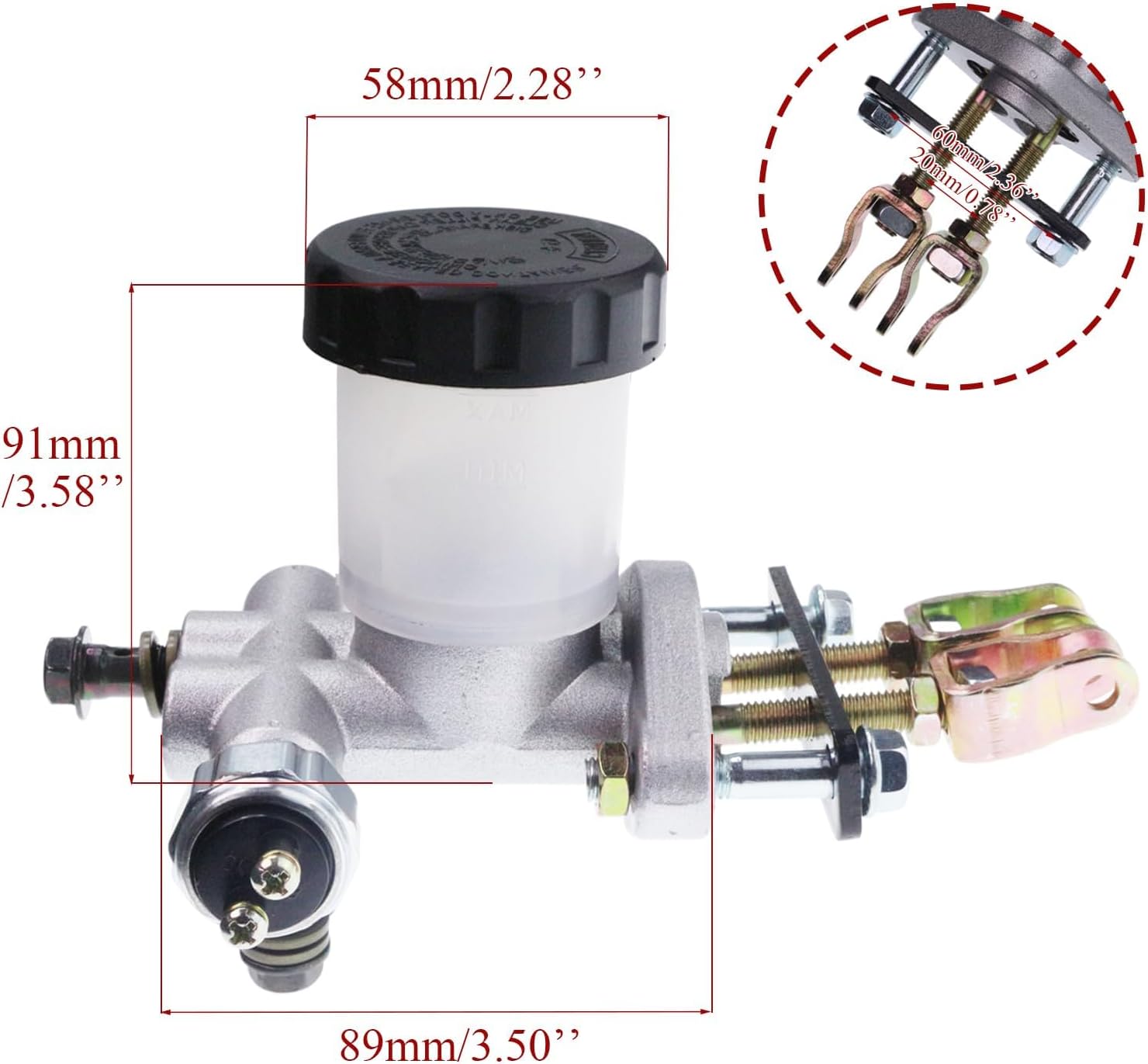 PRO BAT Go Kart Master Cylinder Brake Hydraulic 50cc 70cc 90cc 110cc 125cc 150cc 200cc Dune Buggy Off-Road YX Kayo Taotao