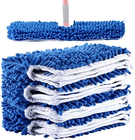 4 Pack Microfiber Flip Mop Refills,Compatible with O-Cedar Dual Action Mop,Replacement Mop Heads for Dry/Wet Use,Machine Washable