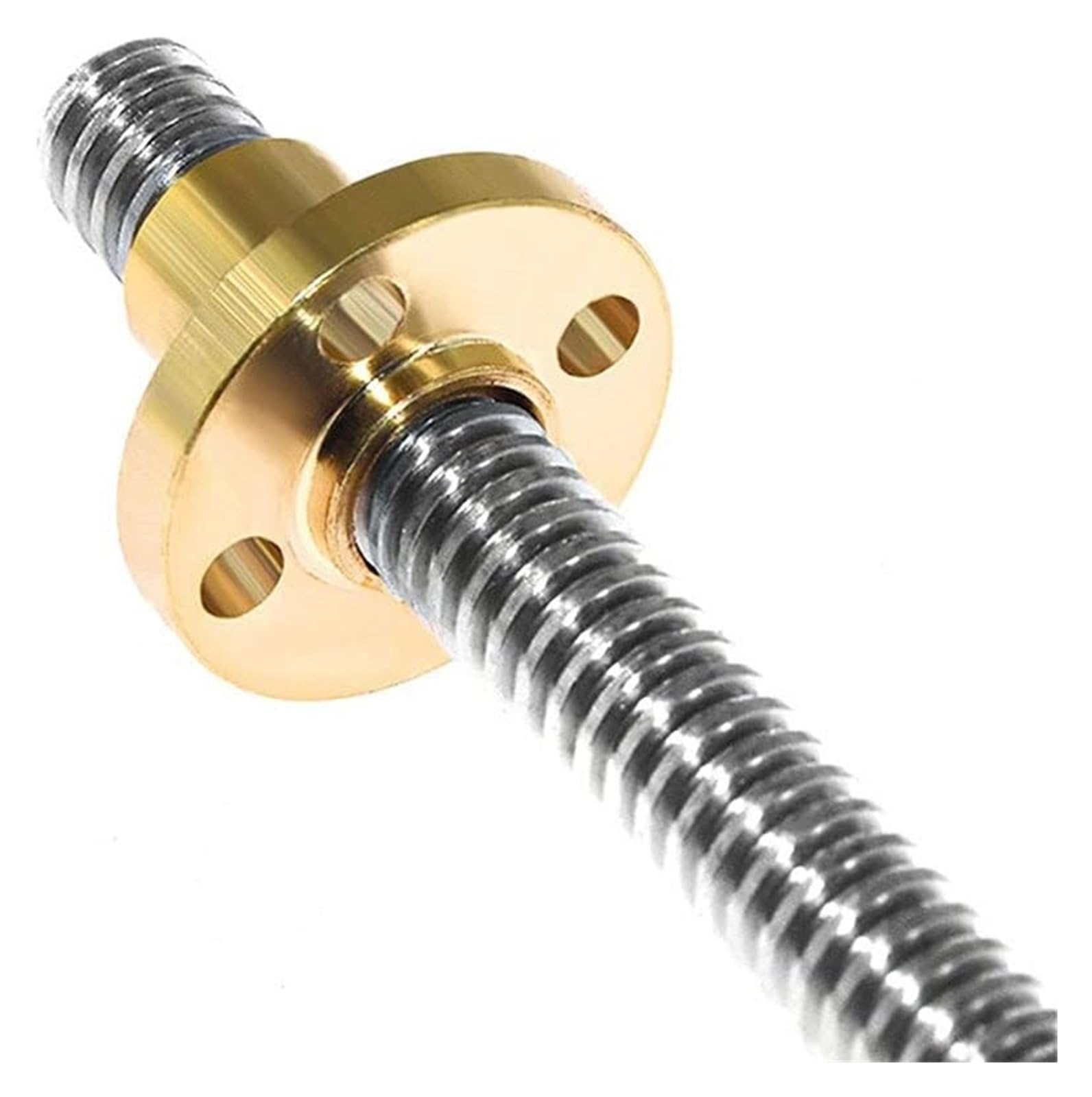 1 szt. Śruba pociągowa T8 ze stali nierdzewnej skok 2MM 10MM długość 100/200/300/400/500/600/700/800/900/1000mm z nakrętką mosiężną i miedzianą do drukarki CNC 3D(1000mm)