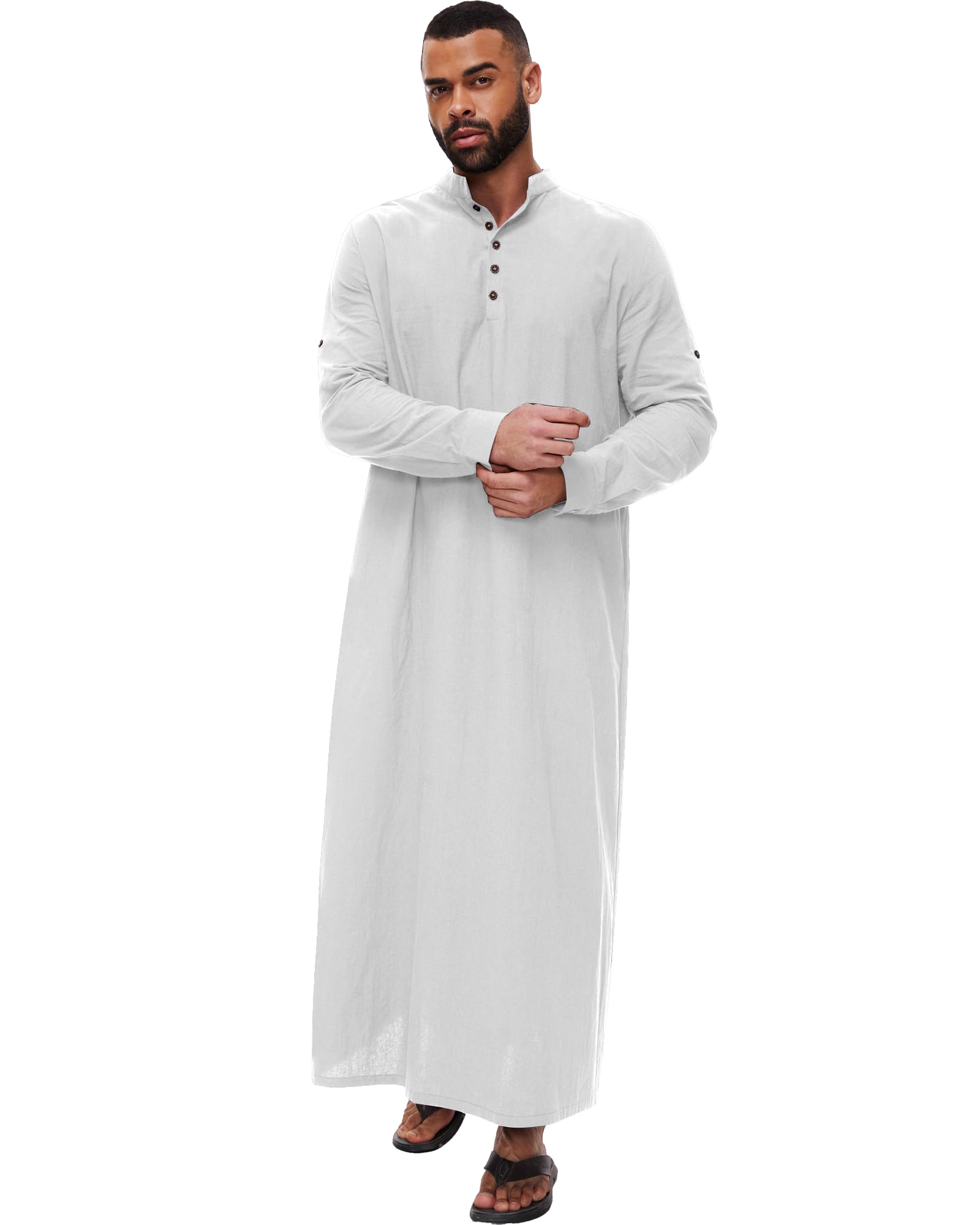 YAOHUOLE Djellaba Homme Musulman Caftan Homme Coton Grande Taille Homme Kaftan Thobe