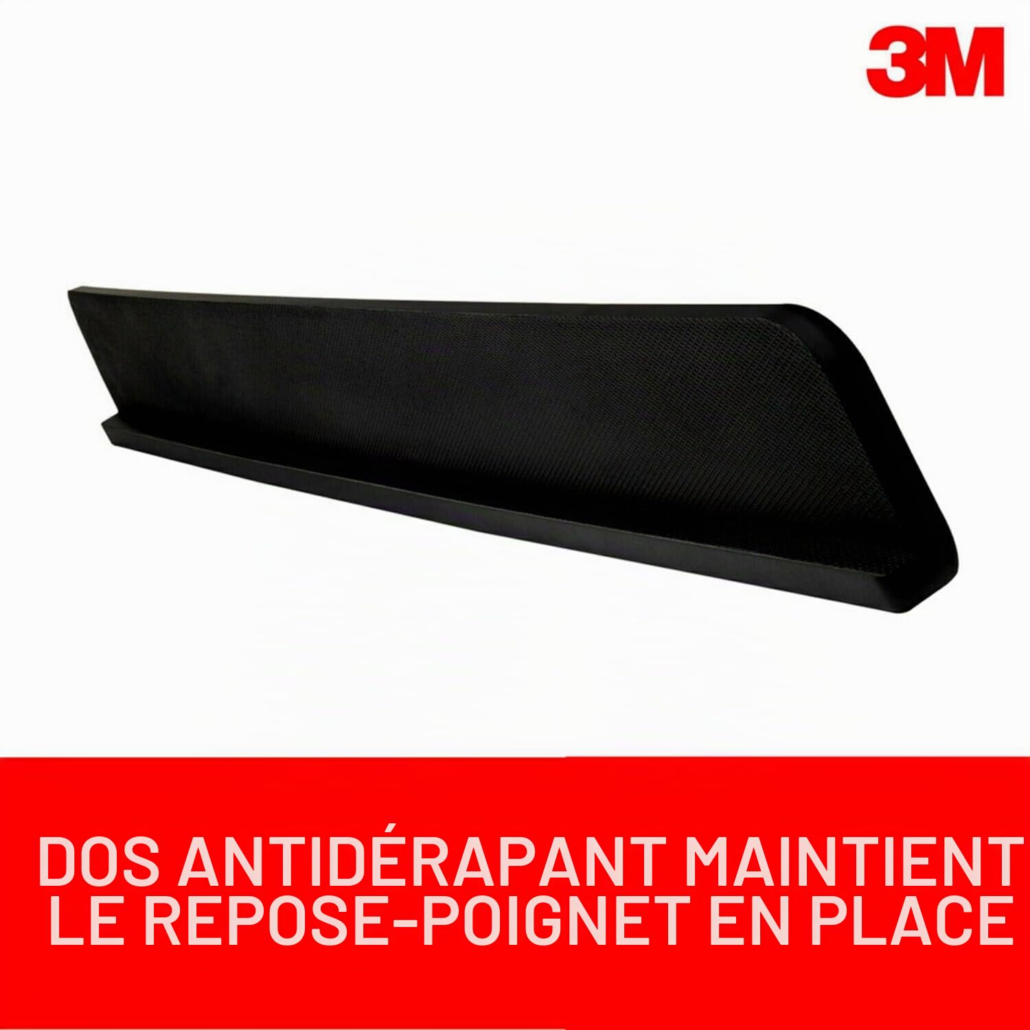 3M WR200B Repose-poignet en gel pour bureau debout pour différentes positions de travail Noir 76,5 x 2,5 x 8,3 cm