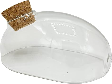 Silver Circle Products Unique Gardener Glass Terrarium - Mouse with Cork Lid - Gardening Planter, Glass, for Succulents, Herbs, Plants, Flowers & More