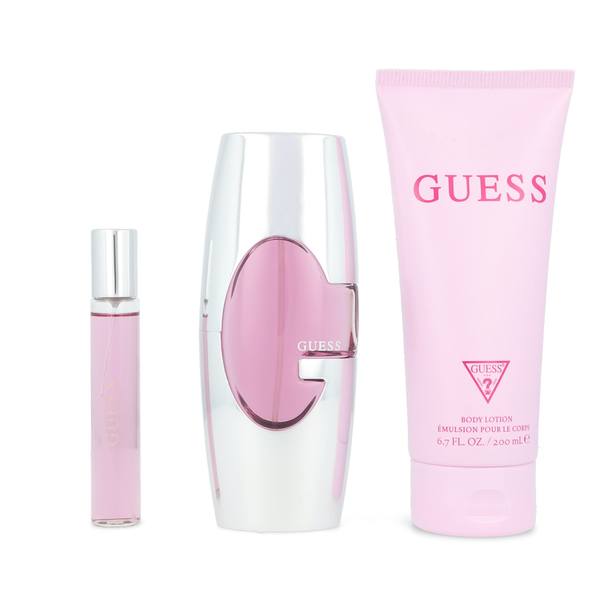 Pink 3 Pieces Gift Set For Women - 75 ml EDP+ 200 ml Body Lotion +15 ml Travel Spray